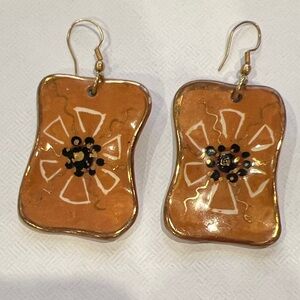 41 Vintage Floral Enamel Drop Earrings